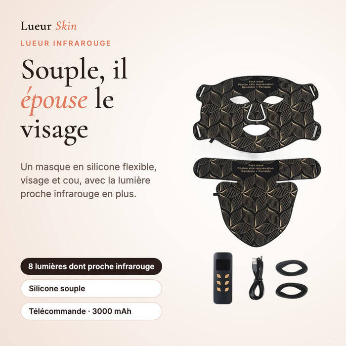 Lueur Infrarouge · Masque LED souple visage et cou