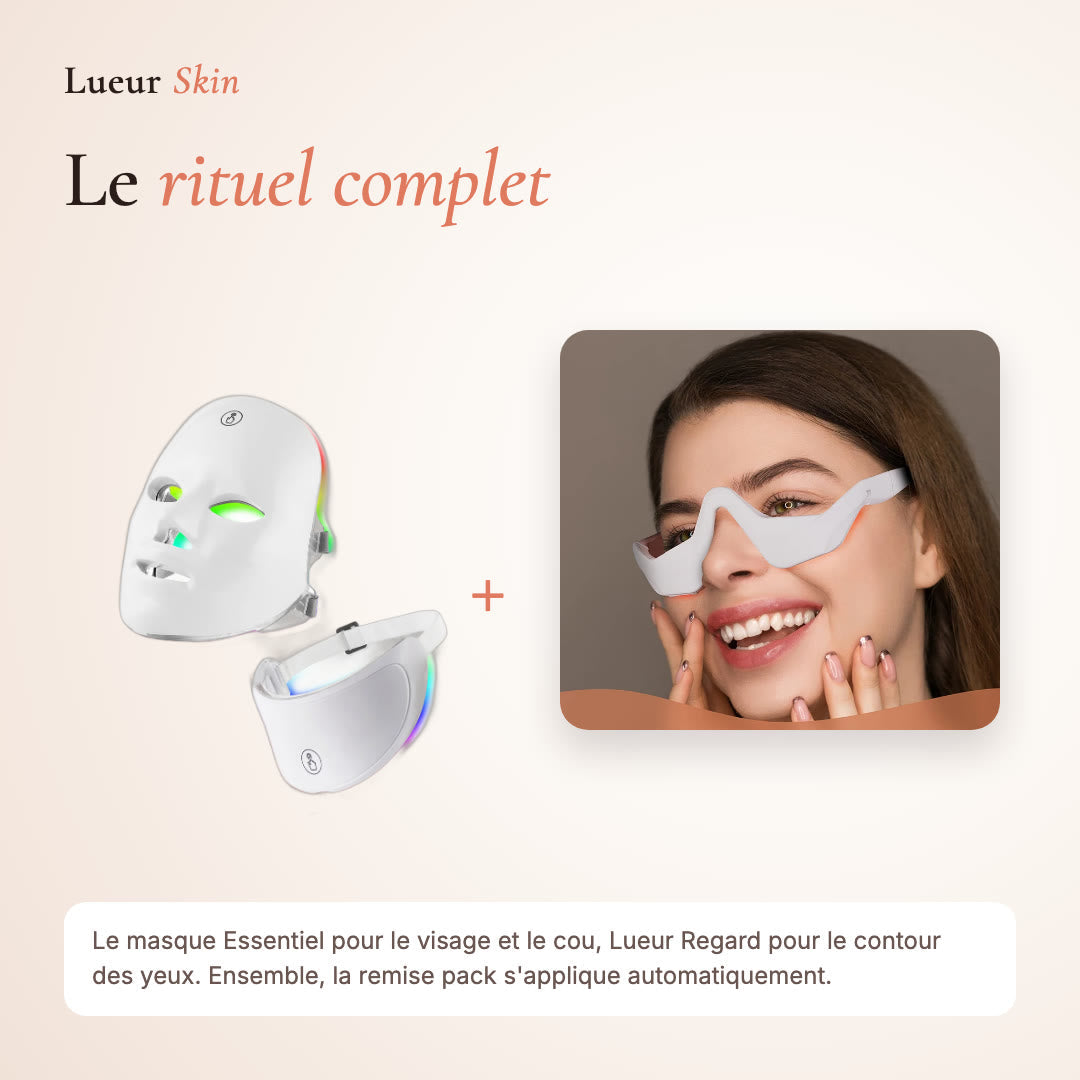 Lueur Regard · Lunettes lumière rouge contour des yeux