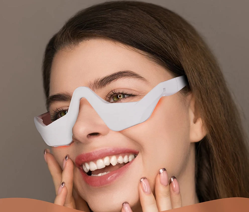 Lueur Regard · Lunettes lumière rouge contour des yeux